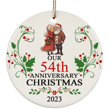 Funny Santa Claus Couple 54th Anniversary 2023 Ornament Gift 54 Years Christmas - £11.80 GBP
