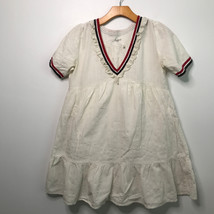 Ba&amp;sh Desert Dress 6 White Short Sleeve Tippi Ruffle V Neck A Line Babydoll Mini - £43.09 GBP