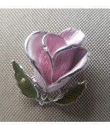 Floral Brooch Pink Steinmart Dept Store Straight Pin Vintage Silver Tone... - £7.53 GBP