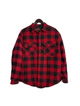 Faded Glory Mens Medium 38/40 Red Plaid Flannel Shirt Jacket Quilted Lining - $24.75