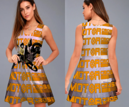 Motor Cross Printed Polyester A-Line Dress Feel Confident and Beautiful - $24.87+