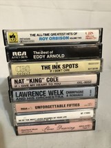 Easy Listening Cassette Tape Lot Of 8 Vtg Roy Orbison Eddy Arnold Ink Spots 50s+ - £12.81 GBP