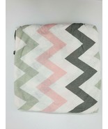Grow Wild Baby Cotton Fitted Sheet Gray Pink Chevron Crib Toddler Bed B44 - $190.20 MXN