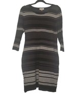 Calvin Klein Womens Dress Black White Grey Stripe Long Sleeve Sweater Dr... - £11.72 GBP