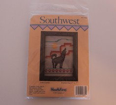Vintage Needleform Cross Stitch Lone Coyote Kit #884 5x7 Southwest Desig... - £7.87 GBP