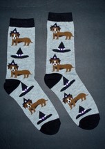 NEW Women&#39;s Dachshund Dogs Halloween Witch Socks - £8.84 GBP