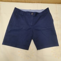Talbots Womens Casual Chino Shorts Navy 30&quot; Waist Flat Front Mid-Rise - £18.97 GBP