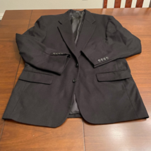 Oscar De La Renta Mens Two Button Sports Coat Blazer Black Cashmere Blen... - $19.99