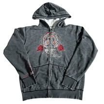 Vintage Billabong Men’s Sugar Skull Embroidered Hoodie Sweatshirt Sz L G... - $29.65