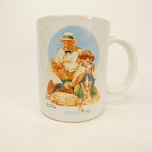 Norman Rockwell Coffee Mug Catching The Big One 1987 Museum Collections ... - $7.00