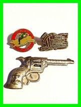 Vintage Old Tin WESTERN Revolver Pistol, Enamel Bull Rider Cowboy, Live ... - £11.67 GBP