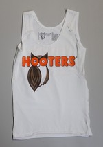 HOOTERS WHITE LYCRA HOOTERS MAKE YOU HAPPY (XS) X-SMALL OWL UNIFORM TANK... - £19.60 GBP