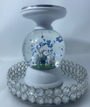Bath &amp; Body Works 3-Wick Candle Holder Water Globe SPRING/EASTER Bunny Pedestal - £54.82 GBP