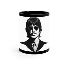 Black Ceramic Coffee Mug 11oz Personalized with Beatles Ringo Starr - $26.78