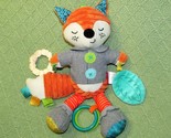 INFANTINO ORANGE FOX PLUSH TEETHER ACTIVITY TOY RATTLE TAGS CRINKLE 11&quot; ... - $4.50