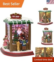 Festive 8.8&quot; Santa&#39;s Toy Shop - Christmas Music, LED Lights, Easy Gift O... - $1,120.91 MXN