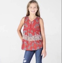Angie Girls Red Floral Tank XL - £11.00 GBP