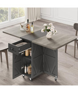 Dining Table for 4, Folding Dining Table Foldable Kitchen Table Farmhous... - $8,210.20 MXN