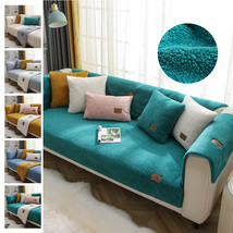 Modern Solid Color Winter Lamb Wool Sofa Towel Thicken Plush Soft And Smooth Sof - £14.15 GBP+