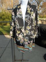 Nwot Roz&amp;Ali Black Floral Open Jacket 2X - £17.00 GBP