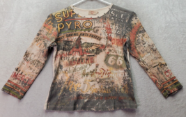String Bean T Shirt Top Girls Size XL Multi Graphic Print Long Sleeve Ro... - $13.96