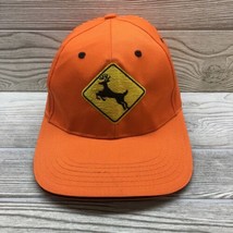 Deer Crossing Safety Orange Cap Hat Trucker Farmer Hunting Clean Not Joh... - £7.88 GBP