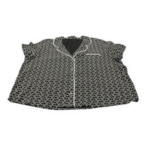 Alfani Womens Printed Notch Collar Pajama Top Only,1-Piece, XX-Large, Black - £31.01 GBP