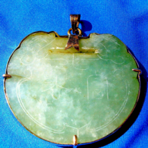 Antique Jade Ru Yi Lucky Lock Pendant Deco Charm Amulet 18k Gold Medallion - $3,605.25