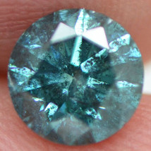 Round Shaped Diamond Real 1.50 Carat Fancy Blue Color Loose I1 Enhanced Natural - £878.00 GBP