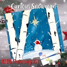 Curious Snowman Painting Kit - Paint Your Own - Hand-Drawn - Canvas Pain... - $35.00