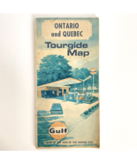 1968 Vintage Gulf Gas Ontario &amp; Quebec Tourgide Bureau Tourguide Map Canada - £10.19 GBP