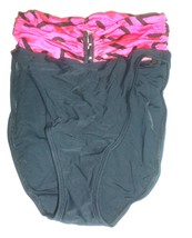 Vintage High Cut Leg High Waist Black Bottoms with Hot Pink Waistband 10... - £25.14 GBP