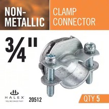 Non Metallic 3/4&quot; Clamp Connectors fits 0.75 inch  Knockout 5Pack UL HAL... - $21.31