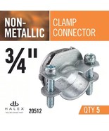 Non Metallic 3/4&quot; Clamp Connectors fits 0.75 inch  Knockout 5Pack UL HAL... - $29.89 CAD