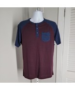 New George T-Shirt ~ Sz M 38-40 ~ Burgundy &amp; Blue ~ Short Sleeve - £13.61 GBP