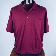 Haband Mens 3X Short Sleeve Shirt Dark Pink Wine Fitted Sleeves And Hem ... - $15.29