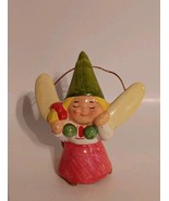 Vintage Ceramic Unieboek Gnome Fairy Christmas Ornament 1979 Korea - $363.73 MXN