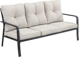 Lokatse Home Outdoor Furniture Metal Couch 3-Seat All-Weather Patio Sofa... - £476.25 GBP