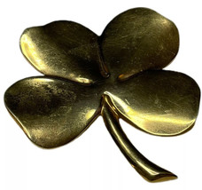 GERITY GOLD Tone Lucky 4 LEAF CLOVER Shamrock PAPER WEIGHT St. Patrick’s... - $11.83