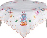 Happy Birthday Cut Work Table Runner Table Topper Embroidered Party Deco... - $29.95