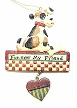 Home For ALL The Holidays Hand Painted Poly Resin Fur-Ever My Friend Dog Ornamen - £11.65 GBP