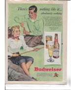 Vintage 1949 Budweiser Beer Genuine Magazine Advertisement Print Ad - $122.40 MXN