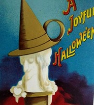 Halloween Postcard Fantasy Ellen Clapsaddle Wax Witch Candle Face 1393 - £38.12 GBP