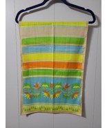 Colorful Yellow Orange Teal Green Stripe Ladies Scarf 41x15 Easter Read - £9.95 GBP