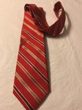 JoS. A Bank Men&#39;s Tie Silk Blend Red Striped Made In Italy Neck Tie  - £11.85 GBP