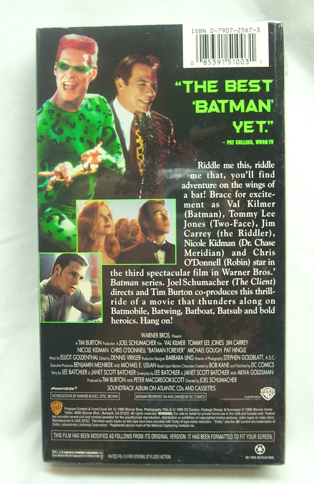 BATMAN FOREVER 1996 Movie VHS VIDEO TAPE NEW Val Kilmer, Jones, Carrey, Kidman Item image 2