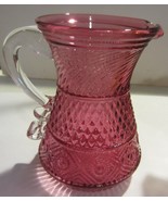 Vintage  Cranberry Glass Small Pitcher Diamond pattern - £16.08 GBP