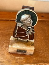 Small Vintage Mixed Media Wood w Metal &amp; Stone ASSISI Religious Figurine... - $14.89