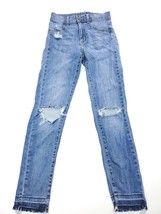 Carmar High Rise Jeans Light Blue Wash Destroyed Distressed Zipper Size 26 - £11.12 GBP