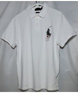 Polo Ralph Lauren Red White &amp; Blue Big Pony Custom Slim Fit SIZE LARGE T... - £27.50 GBP